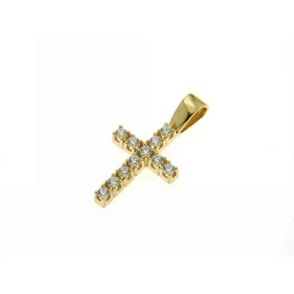 Kettenanhänger Kreuz mit Zirkonia