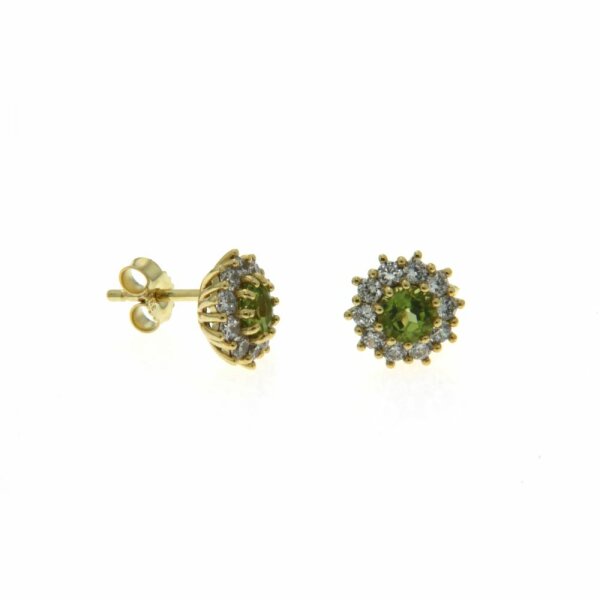 Ohrstecker Peridot+Zirkonia
