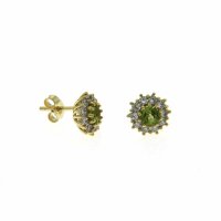 Ohrstecker Peridot+Zirkonia