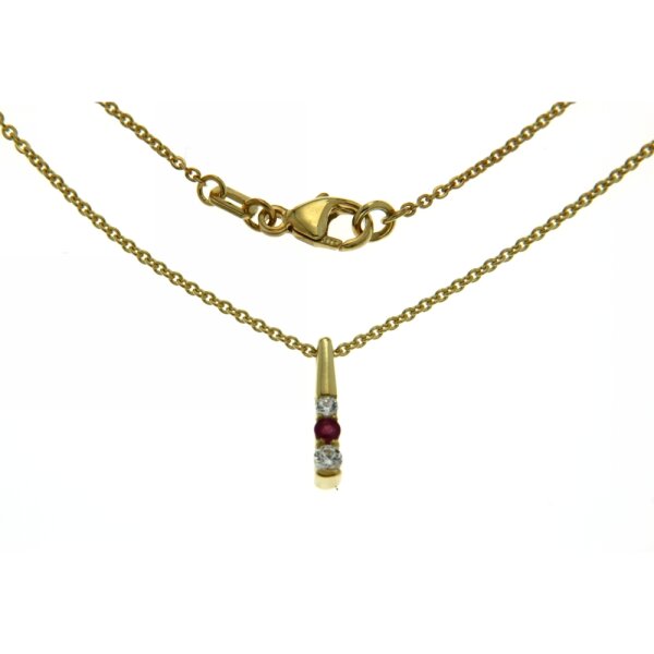 Kette mit Anhänger Rubin+Zirkonia
