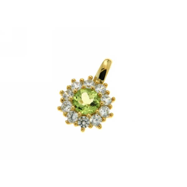 Kettenanhänger Peridot+Zirkonia