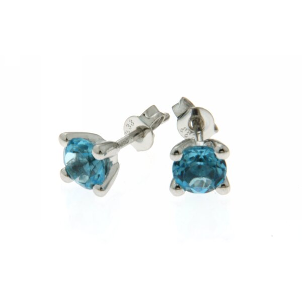 Ohrstecker Topas Swiss blue
