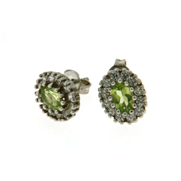 Ohrstecker Peridot+CZ